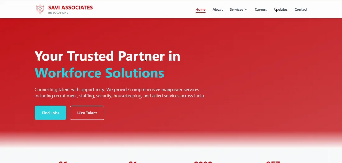 Savi Associates website home page