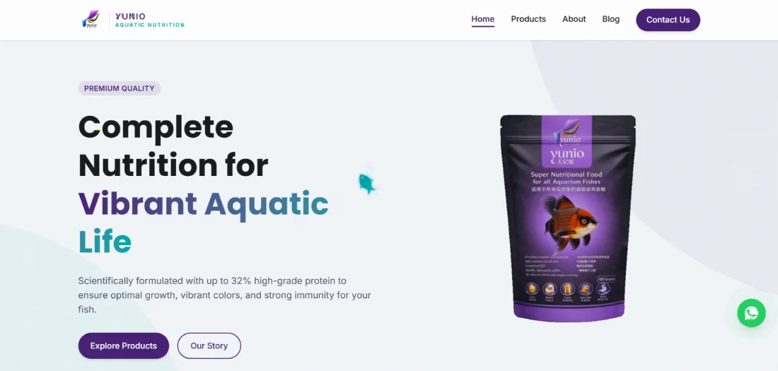 Yunio Feeds website home page